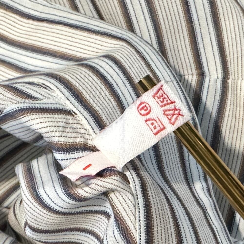 Isaia Napoli Long Sleeve Dress Shirt Mens 17 / 43 Striped Cotton Button Front - Picture 12 of 16